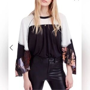 Free People We The Free Friday Fever Mixed Media Top Size XS